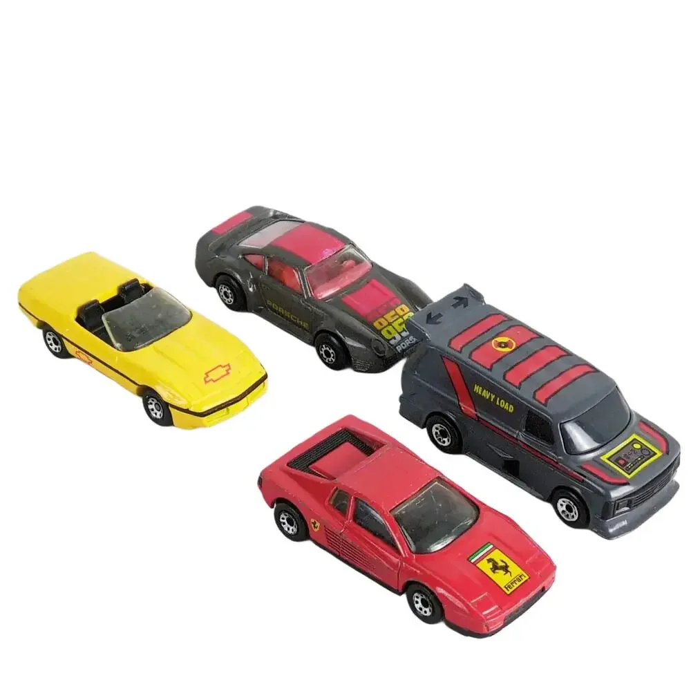 Set of 4 Vintage 1980s‎ Matchbox DieCast Cars Ferrari Corvette Supervan Porsche